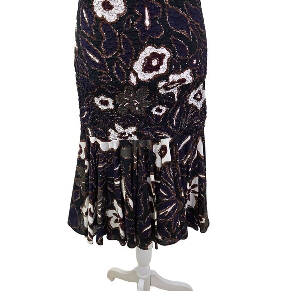 NWT Vintage Cathy Hardwick Floral Smocked Ruffle Hem Dress Size 6 - Picture 7 of 7